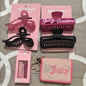 Juicy Couture Hair Clips and Wallet Set
